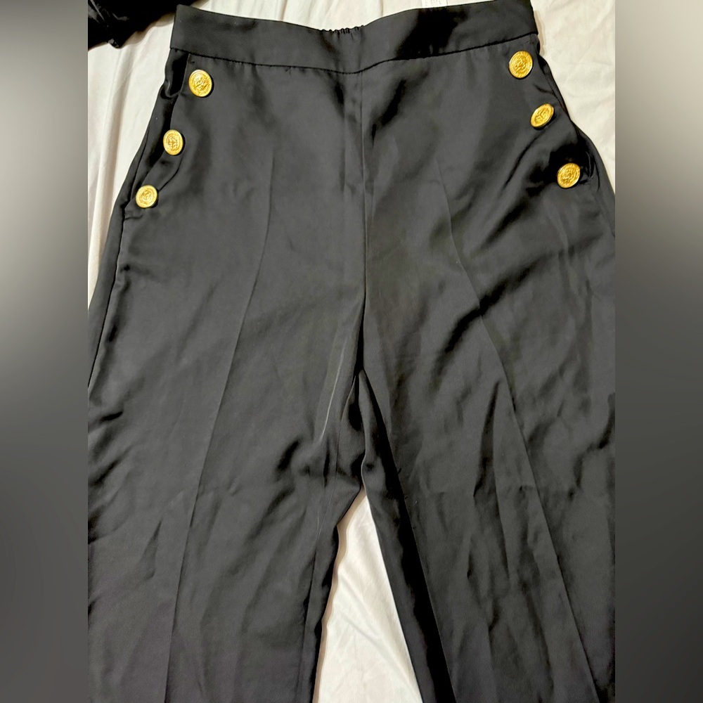 Zara Sailor Wide Leg Silk Feel Pants